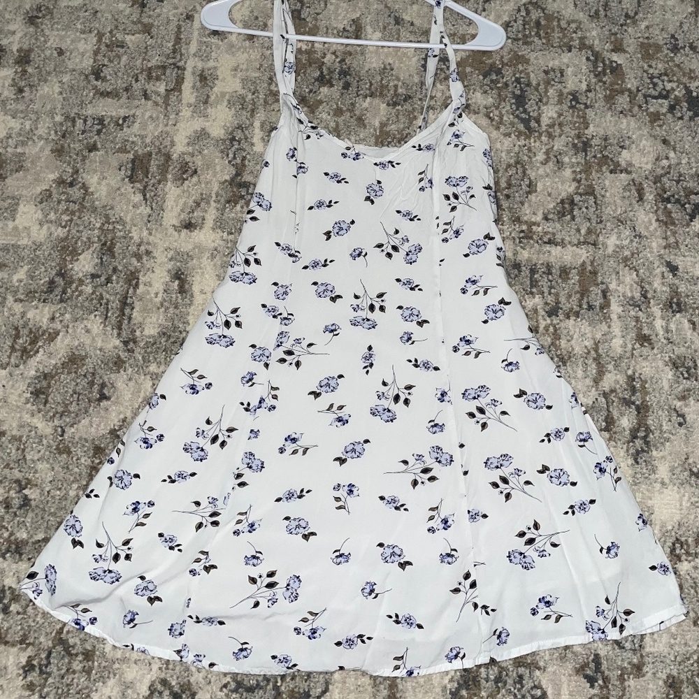 Garage white floral short dress